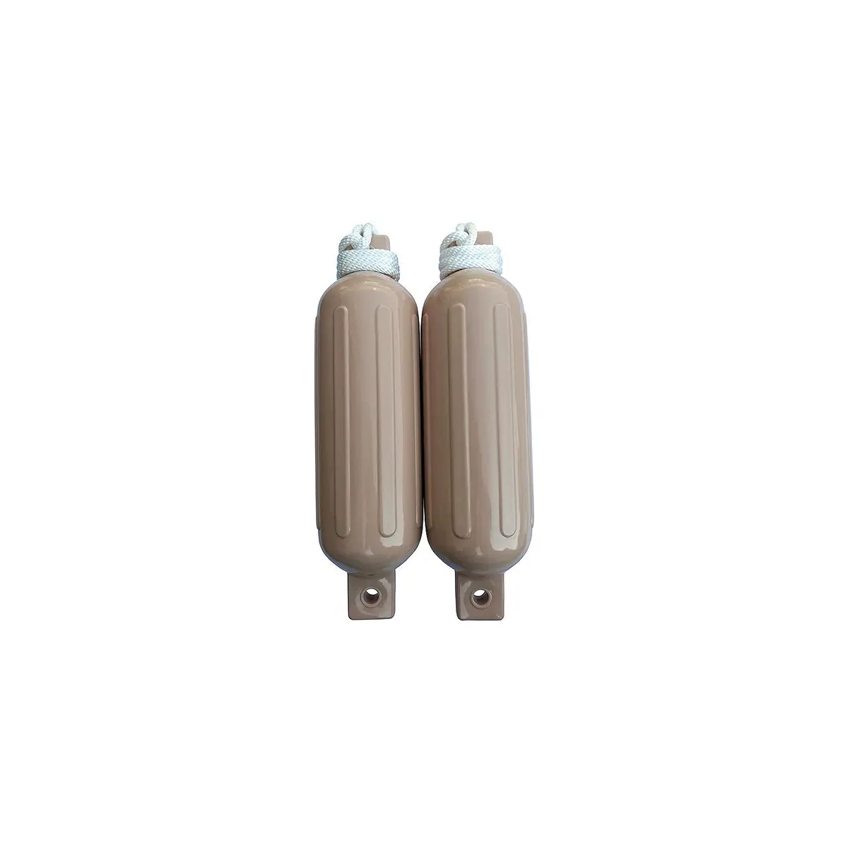 Seachoice De77204s Tan Twin Eye Ribbed Fender Kit, (2) 5.5" X 20" Fenders And (2) 3/8" X 5' Fender Lines 1