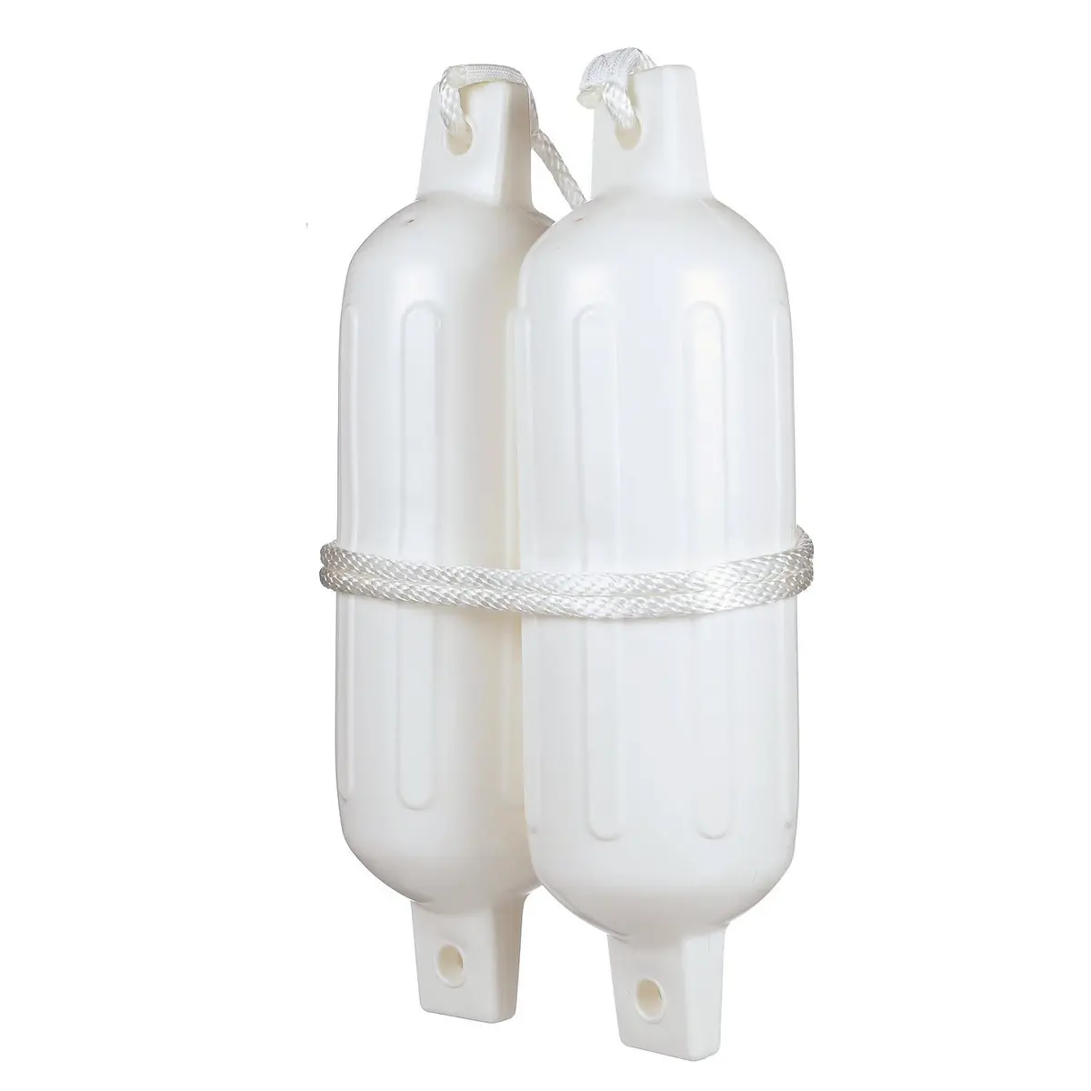 Seachoice De77231s White Twin Eye Ribbed Fender Kit, (2) 6.5" X 23" Fenders And (2) 3/8" X 5' Fender Lines 2