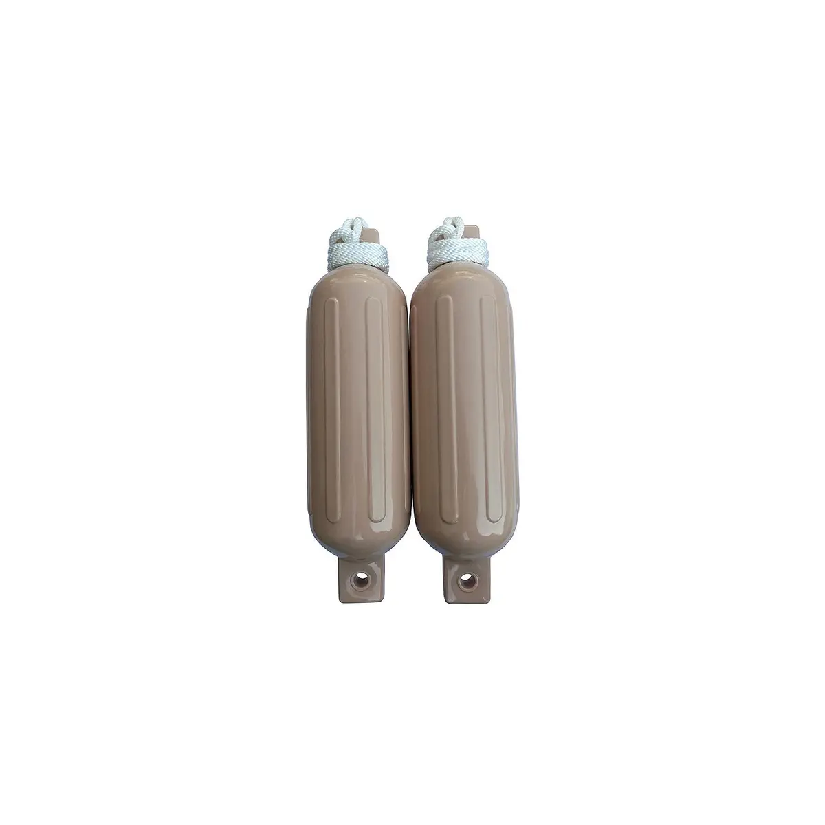 Seachoice De77234s Tan Twin Eye Ribbed Fender Kit, (2) 6.5" X 23" Fenders And (2) 3/8" X 5' Fender Lines 1