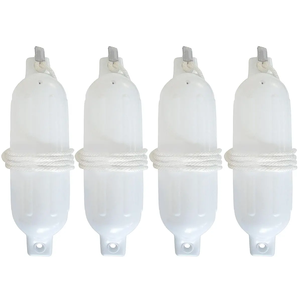 Seachoice De78161s Twin Eye Ribbed Fender Kit, White, Includes 4Ea 4.5" X 16" Fenders And 4 Matching Fender Lines 1