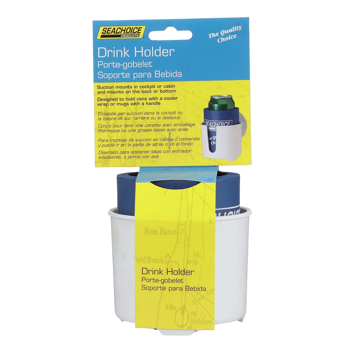 Seachoice 50-79381 White Drink Holder With Large Super Suction Cups 1