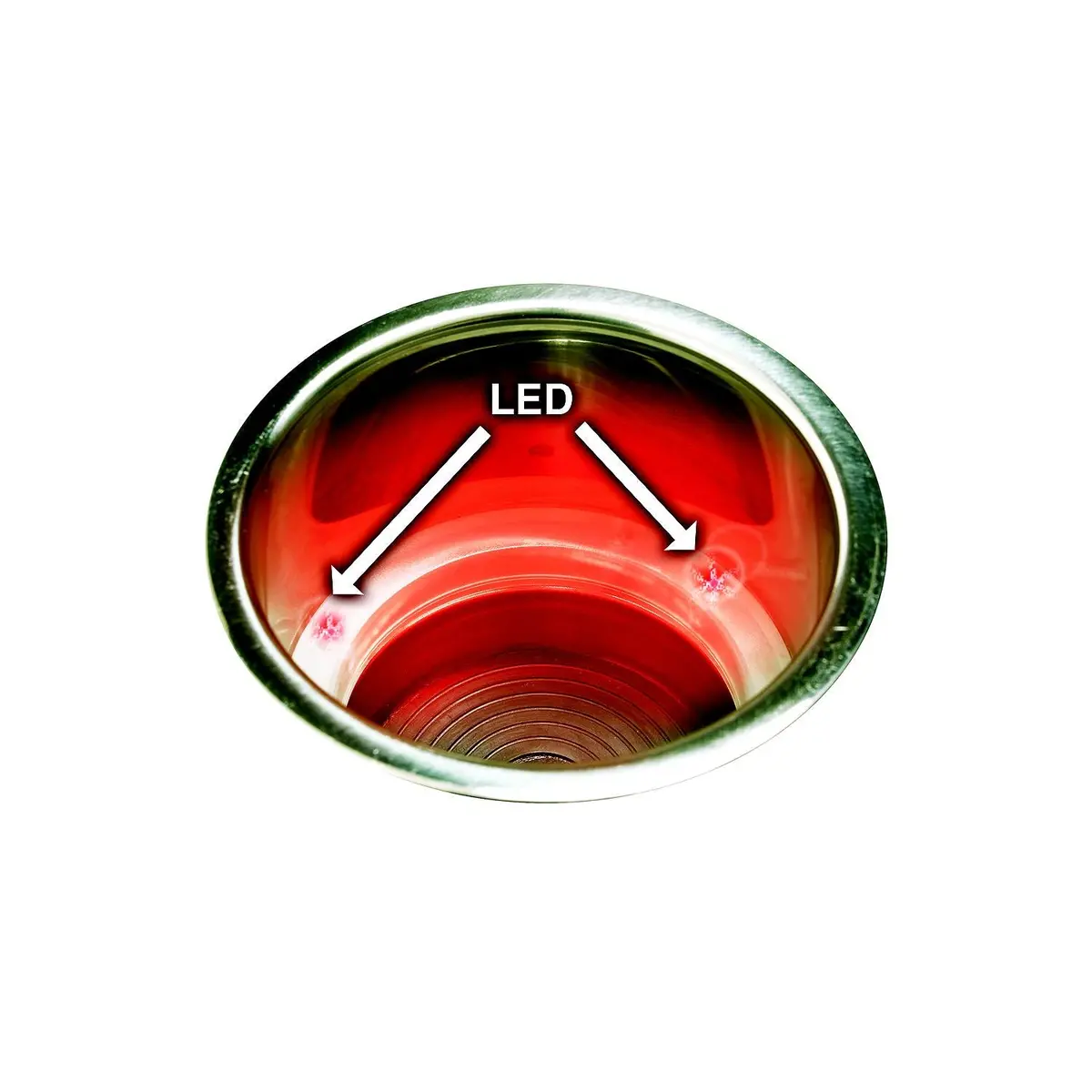 Seachoice 79391 Stainless Steel Recessed Drink Holder With Red Led Light 1