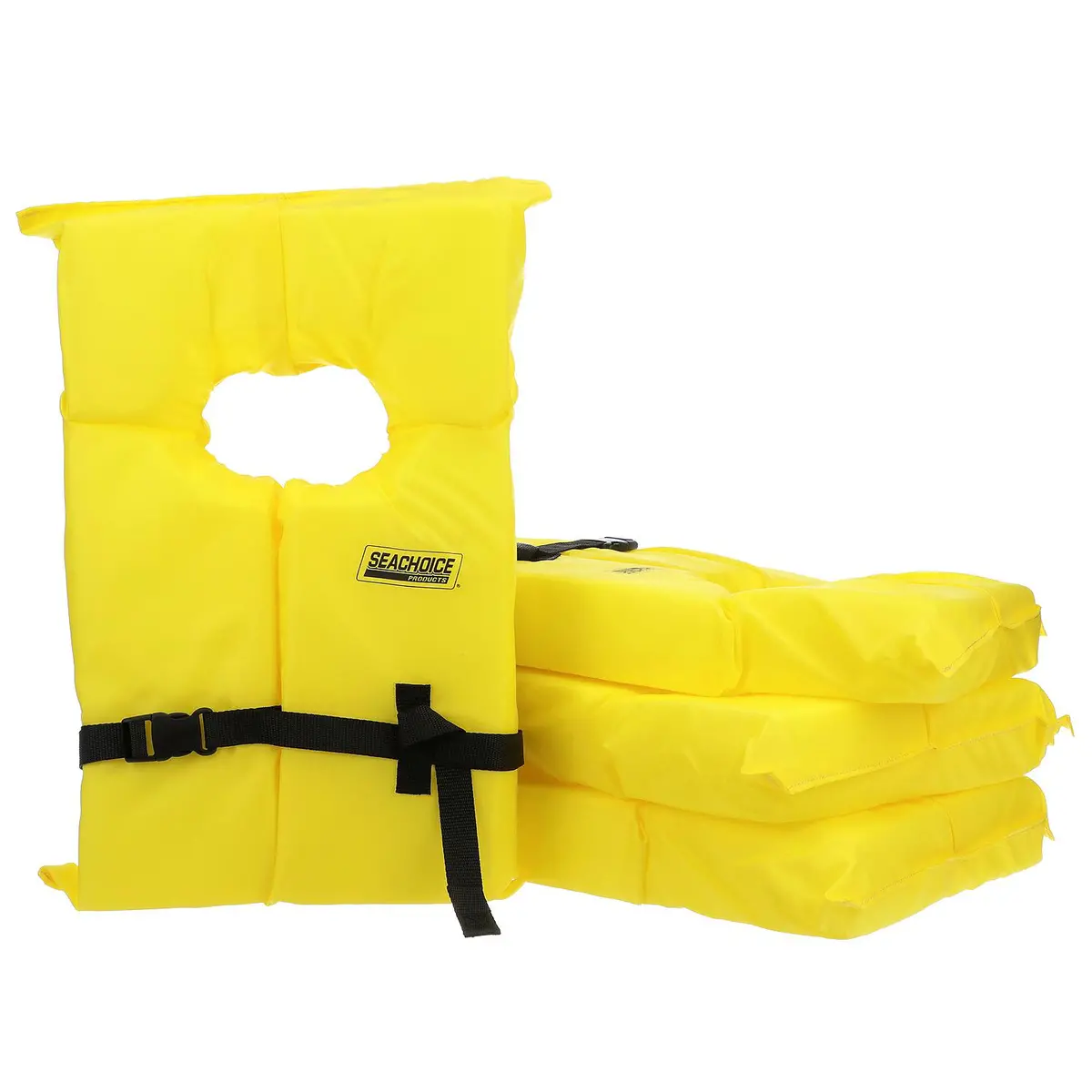 Seachoice Epe1110ak1aupk4y-86010 Adult Universal Type Ii Uscga Life Vests W/Bag, Yellow, 4-Pack 2