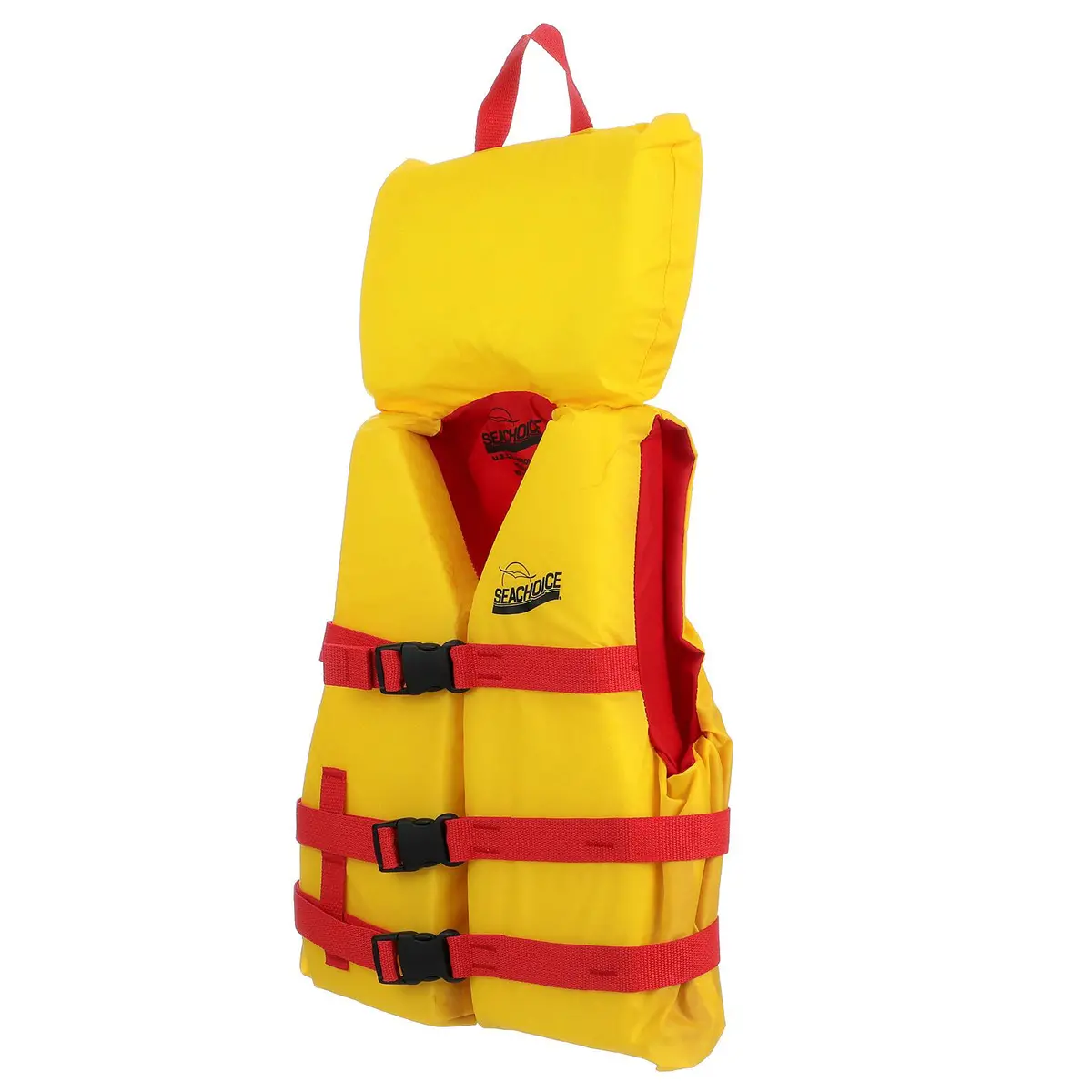 Seachoice 86120 Type Ll Childrens Vest Youth, Red/Yellow Life Vest W/ Pop-Up Pillow 1