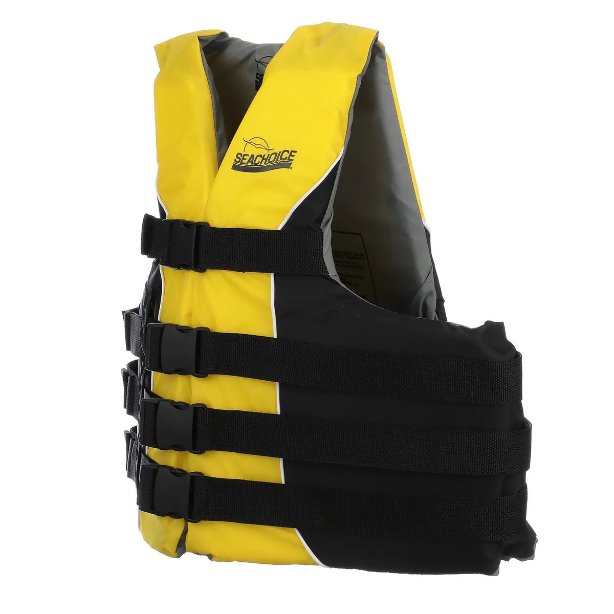 Seachoice 50-86420 Deluxe 4-Belt Ski Vest Yellow/Black, Lg/Xl 1