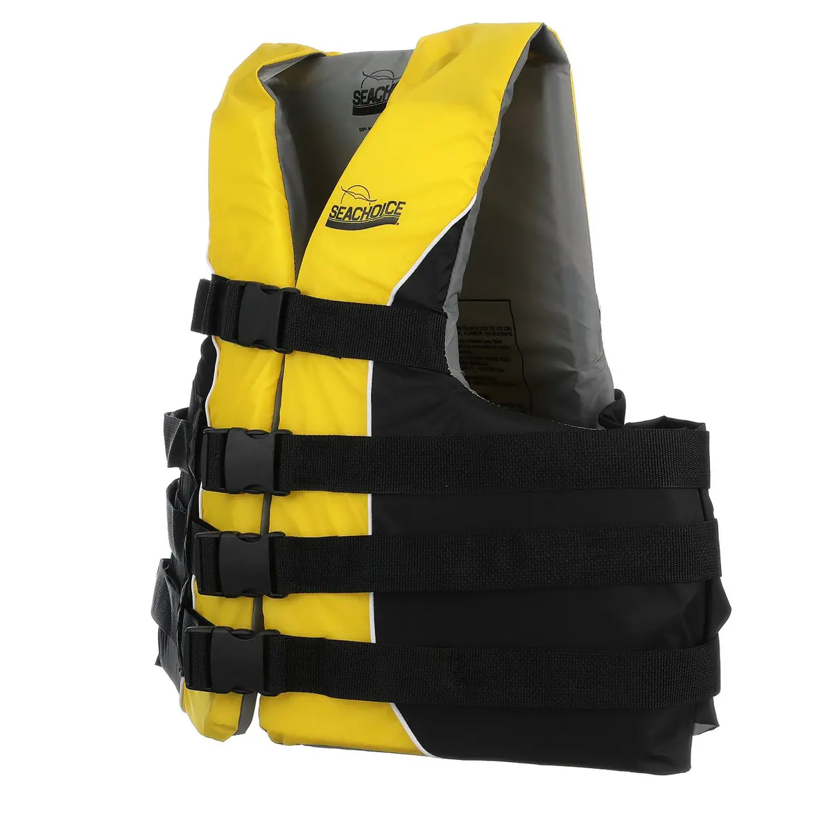 Seachoice 50-86430 Deluxe 4-Belt Ski Vest Yellow/Black, Xxl/Xxxl 2