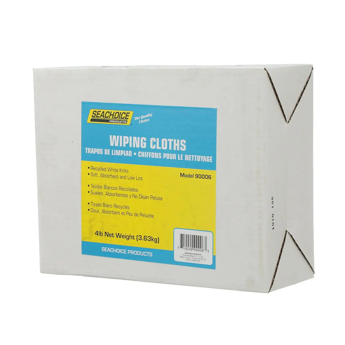 Seachoice 7402-Ss05-Sc 90006 Recycled White Knits Wiping Cloths, 4-Lb. Box 1