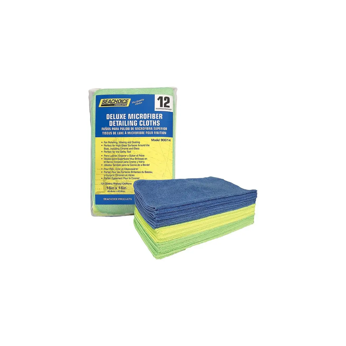 Seachoice W-90037-Sc Microfiber 14" X 14" Cloths Variety Pack, 50-Pk. Bag 1