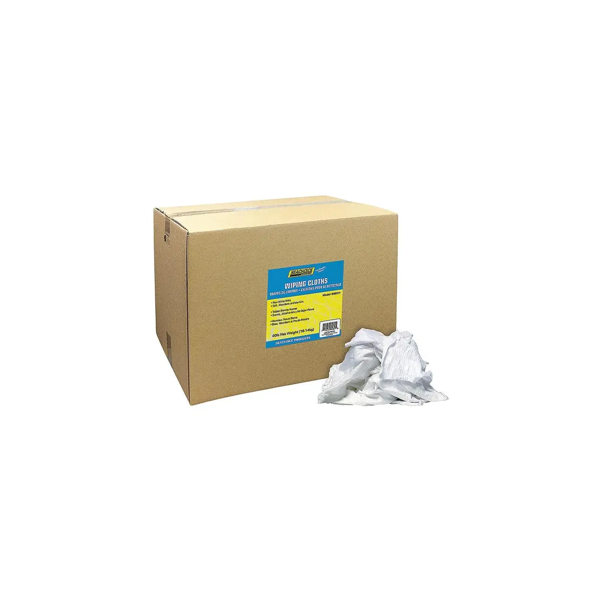 Seachoice 6403-50-Sc 90031 New White Knits Wiping Cloths, 40-Lb. Box 1
