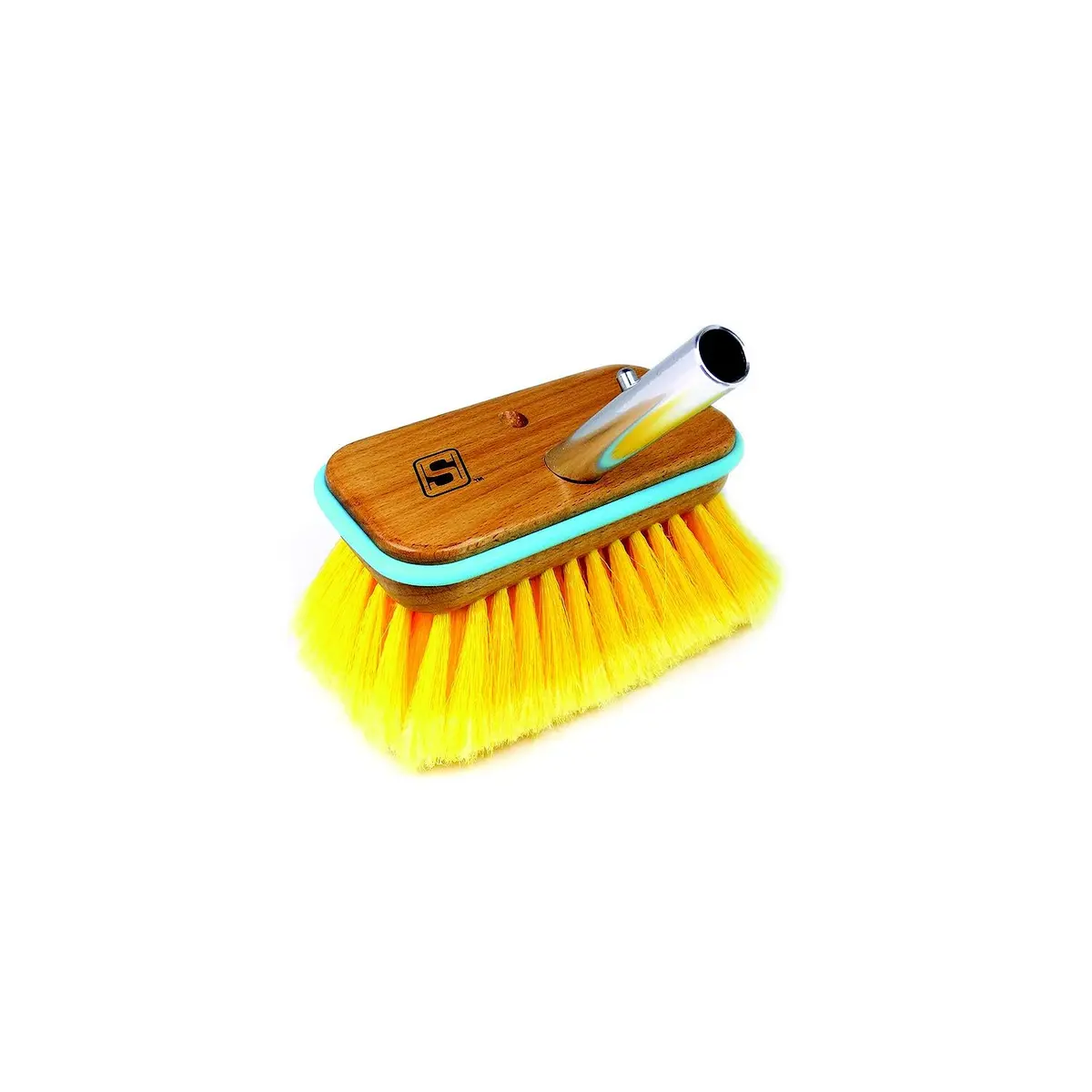 Seachoice Qym0106-Ys 90451 Deck Brush W/ Bumper Wood, Size: 6", Soft (Yellow Poly) 1