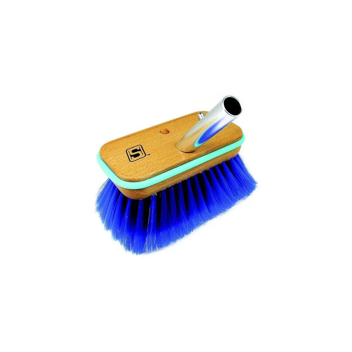 Seachoice Qym0106-Bes 90453 Deck Brush W/ Bumper Wood, Size: 6", Extra Soft (Blue Poly) 1