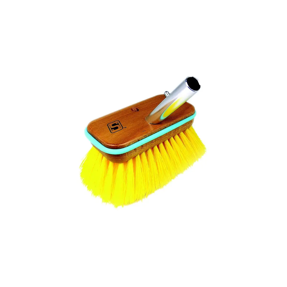 Seachoice Qym0106-Ym 90454 Deck Brush W/ Bumper Wood, Size: 6", Medium (Yellow Poly) 1