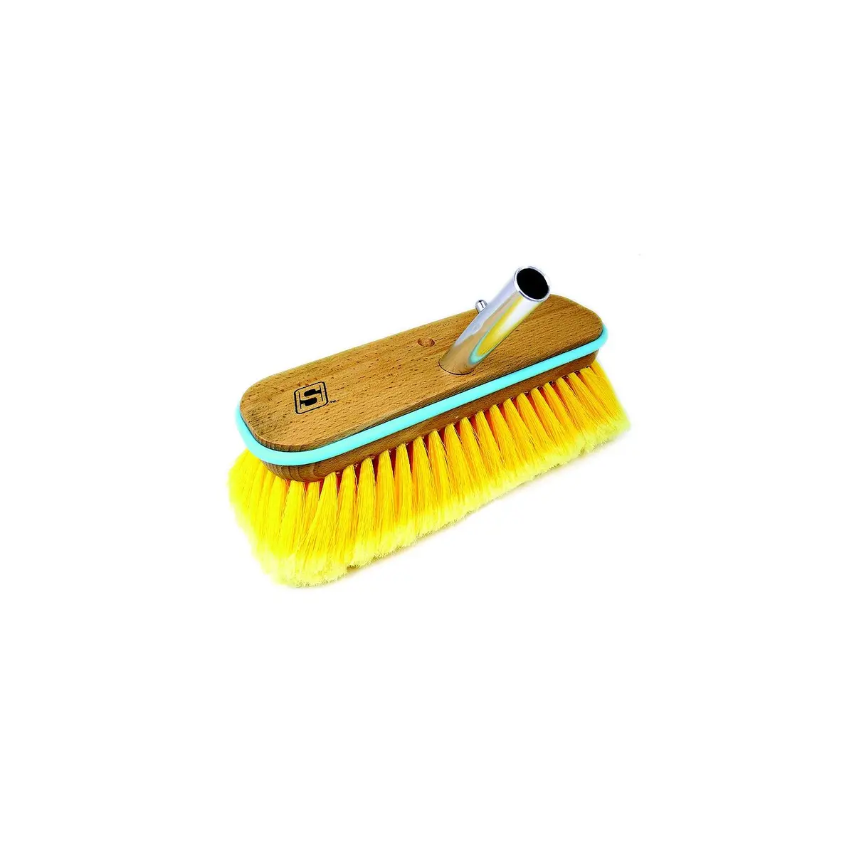 Seachoice Qym0210-Ys 90463 Deck Brush W/ Bumper Wood, Size: 10", Soft (Yellow Poly) 1