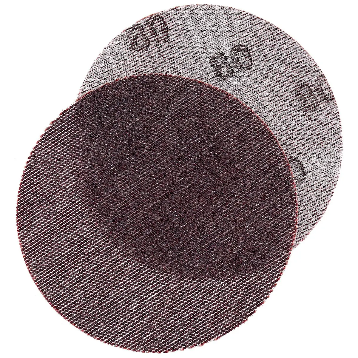 Seachoice 91918 Dust Free Aluminum Oxide Mesh Hook & Loop Discs Closed Coat, Grade 80, Brown, 25/Pk 1