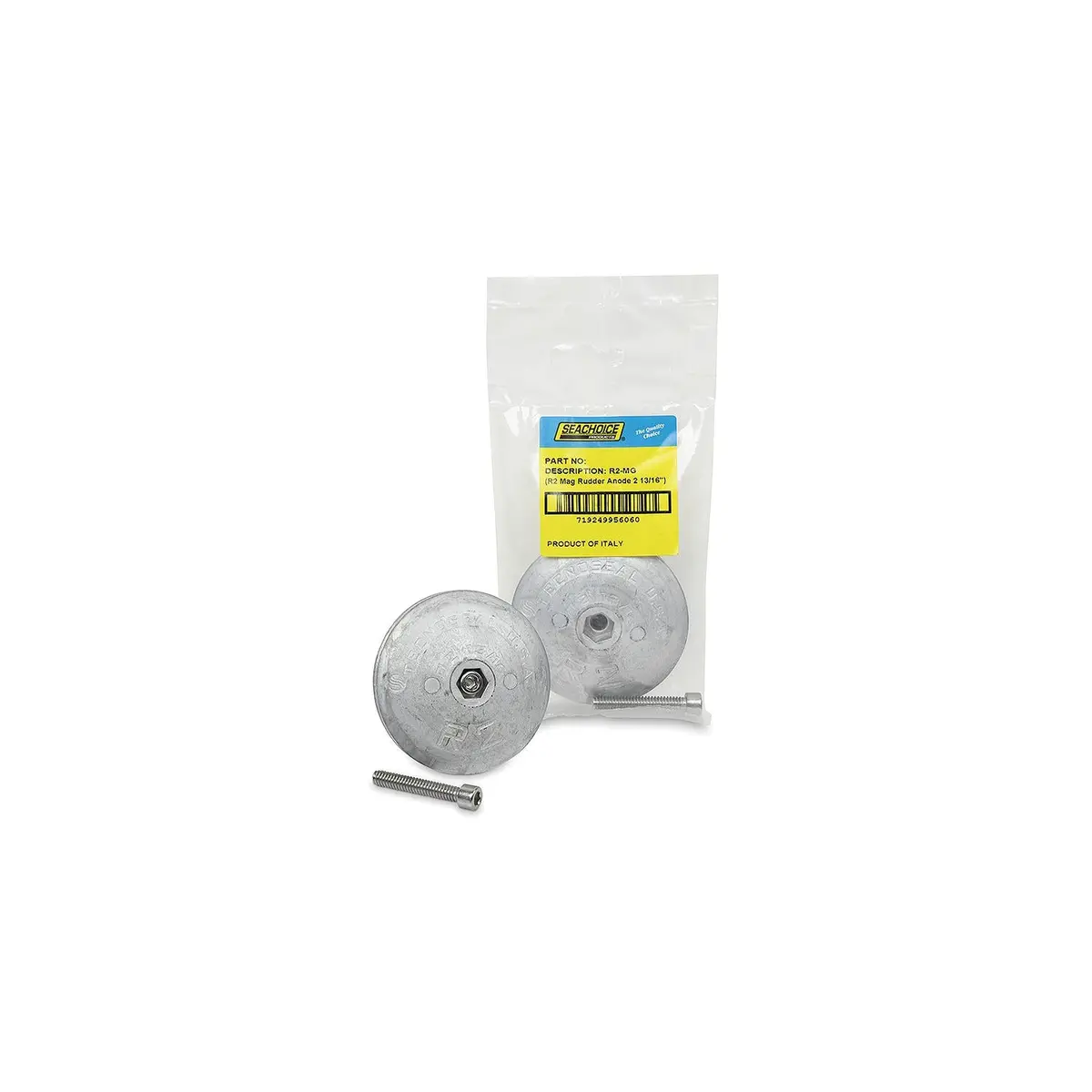 Seachoice 95606 Rudder & Trim Tab Anode W/Allen Screw, Magnesium, Model R2, Size 2-13/16" Dia. X 1/2" 1