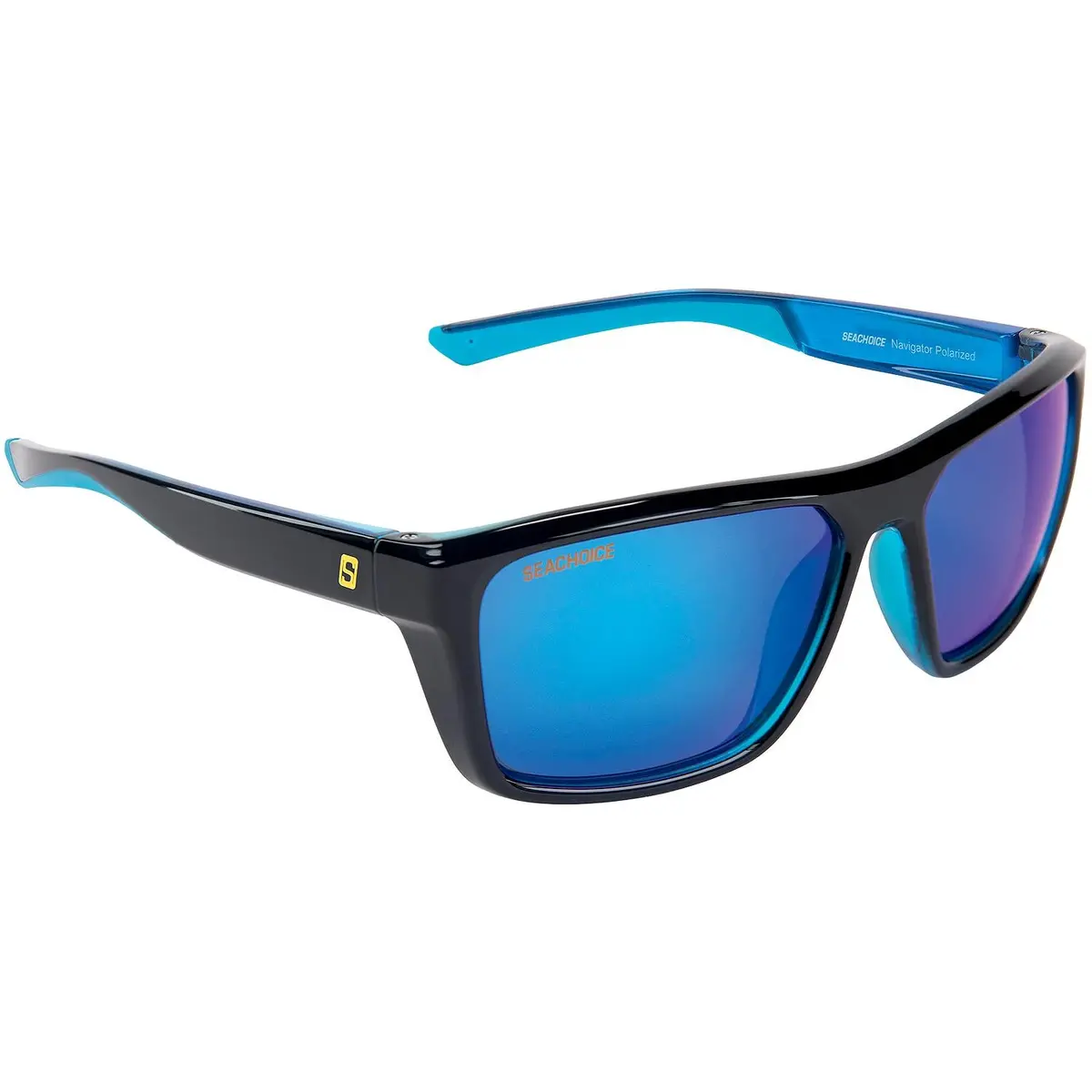 Seachoice Yp120212000000 Navigator Polarized Sunglasses, Shiny Black/Black Backspray Frame, Blue Mirror Lens 1