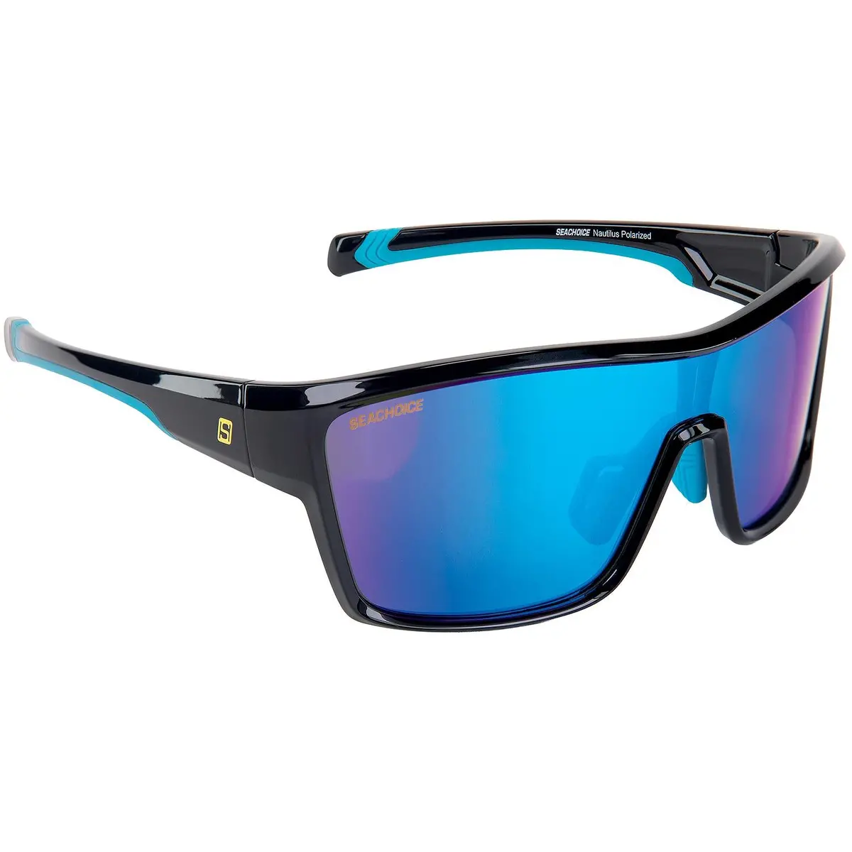 Seachoice Yp120732000000 98817 "Nautilus" Polarized Sunglasses, Frame: Shiny Black, Lens: Blue Mirror 1