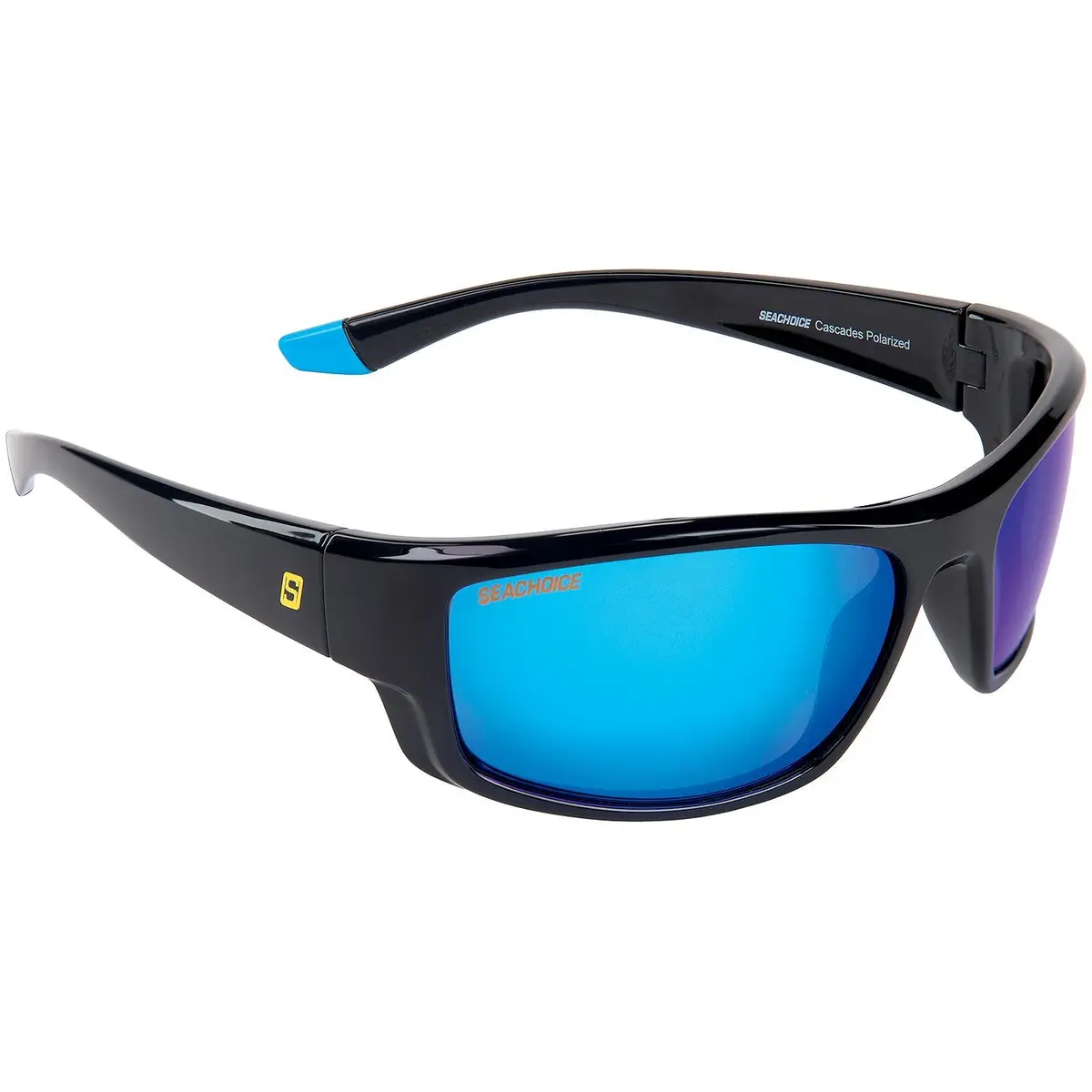 Seachoice Yp121032000000 98831 "Cascades" Polarized Sunglasses, Frame: Shiny Black, Lens: Blue Mirror 1