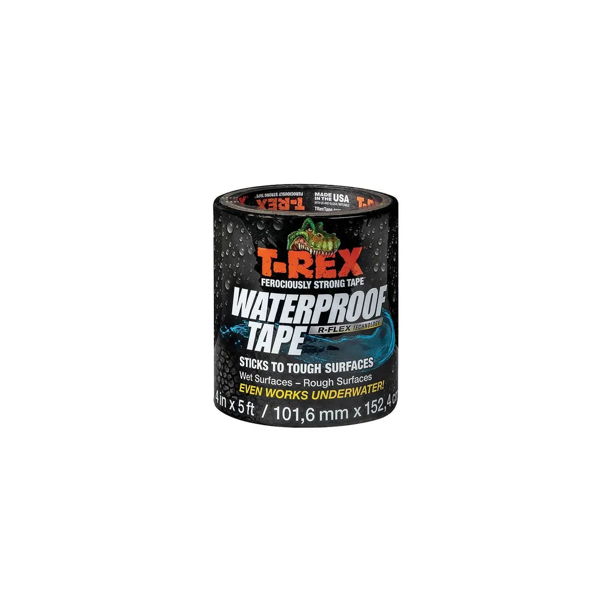 Shurtape 285987 T-Rex Waterproof Repair Tape, 4" W X 5' L, Black 1