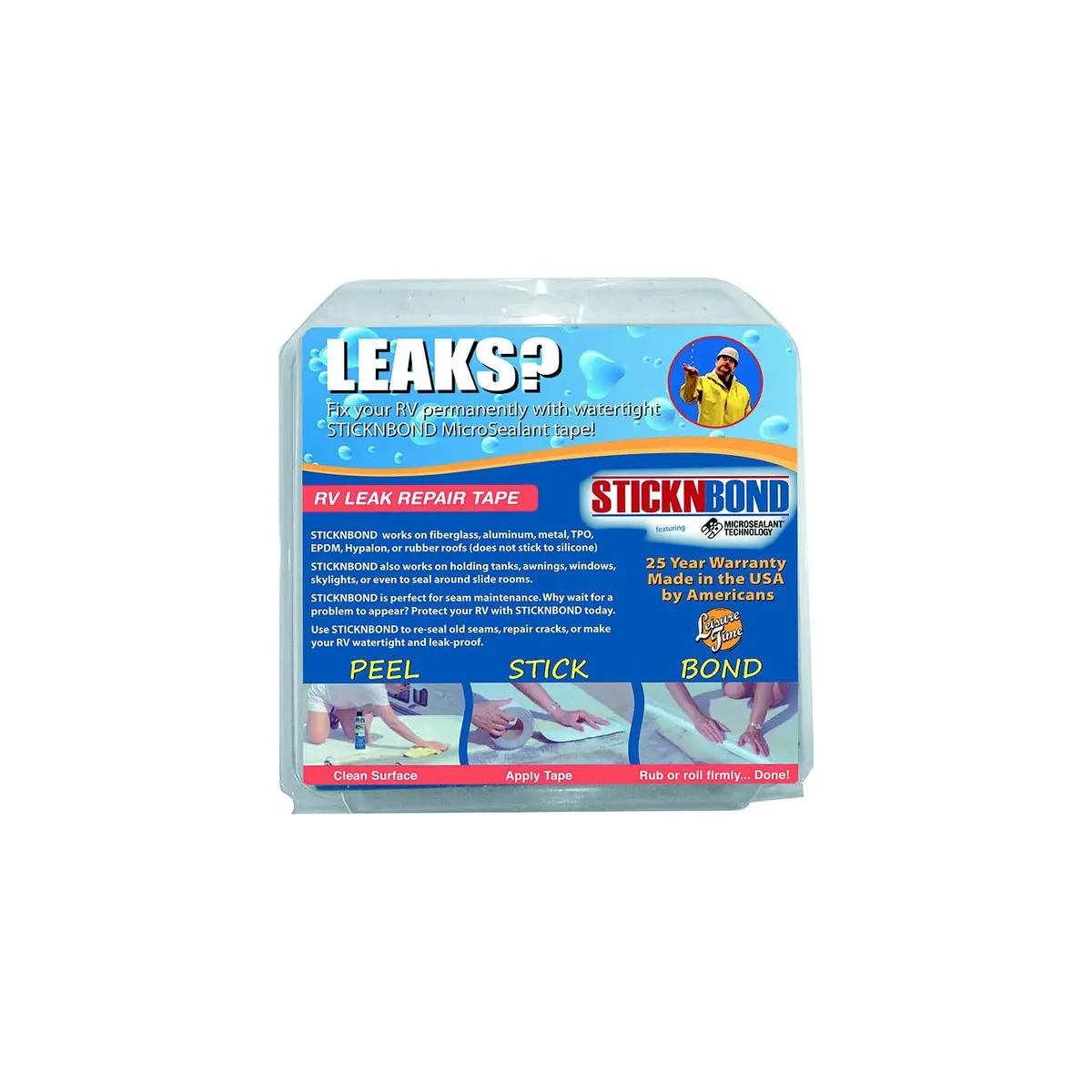 Leisure Time 60018 Sticknbond Roof Seam Repair Tape, White 1