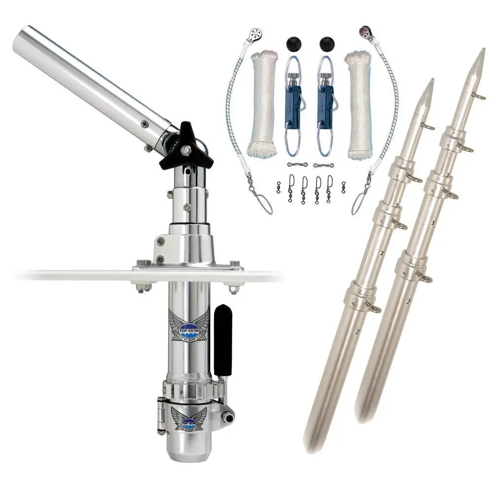 Rupp Marine Rad-Tpgn-18T Classic Top Gun Outrigger Kit, 18' Poles, Rigging Kit, Klickers Release Clips 2