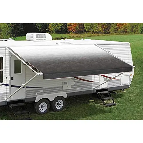 Powerwinch Ju216e00 Carefree Standard Awning Fabric, 21', Black Fade Top Side, White Weatherguard, 1-Piece Vinyl 2
