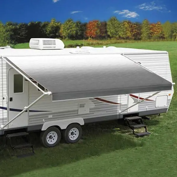 Powerwinch Ju206d00 Carefree Standard Awning Fabric, 20', Silver Fade Top Side, White Weatherguard, 1-Piece Vinyl 2