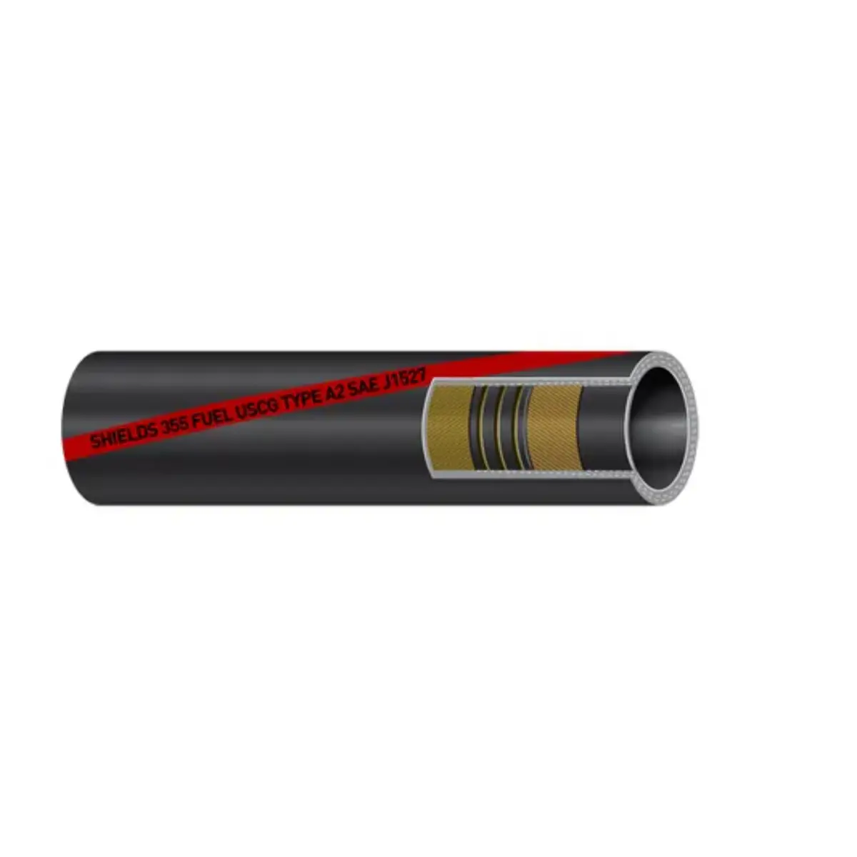 Shield 16-355-1123 Shields Marine Type A2 Series 355 Fuel Fill Hose, 1.5" Id & 1-57/64" Od 2