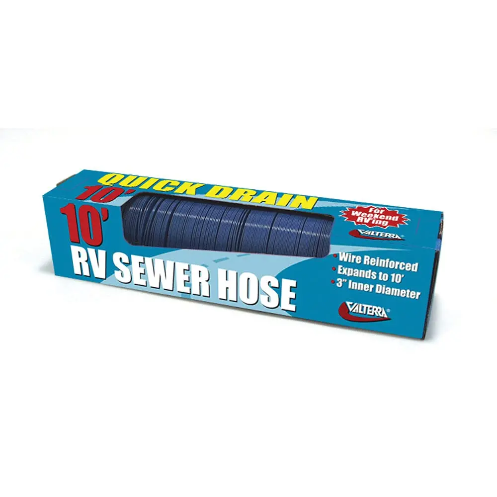 Valterra D04-0045 Blue Quick Drain 3" X 10' Rv 8 Mil Sewer Hose, Boxed 1