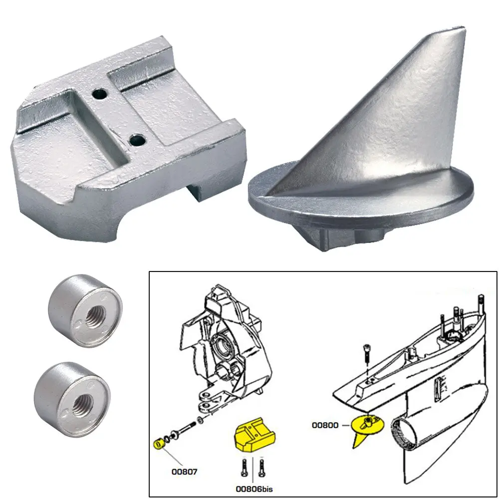 Tecnoseal Anode Kit W/Hardware - Mercury Alpha 1 Gen 1 1
