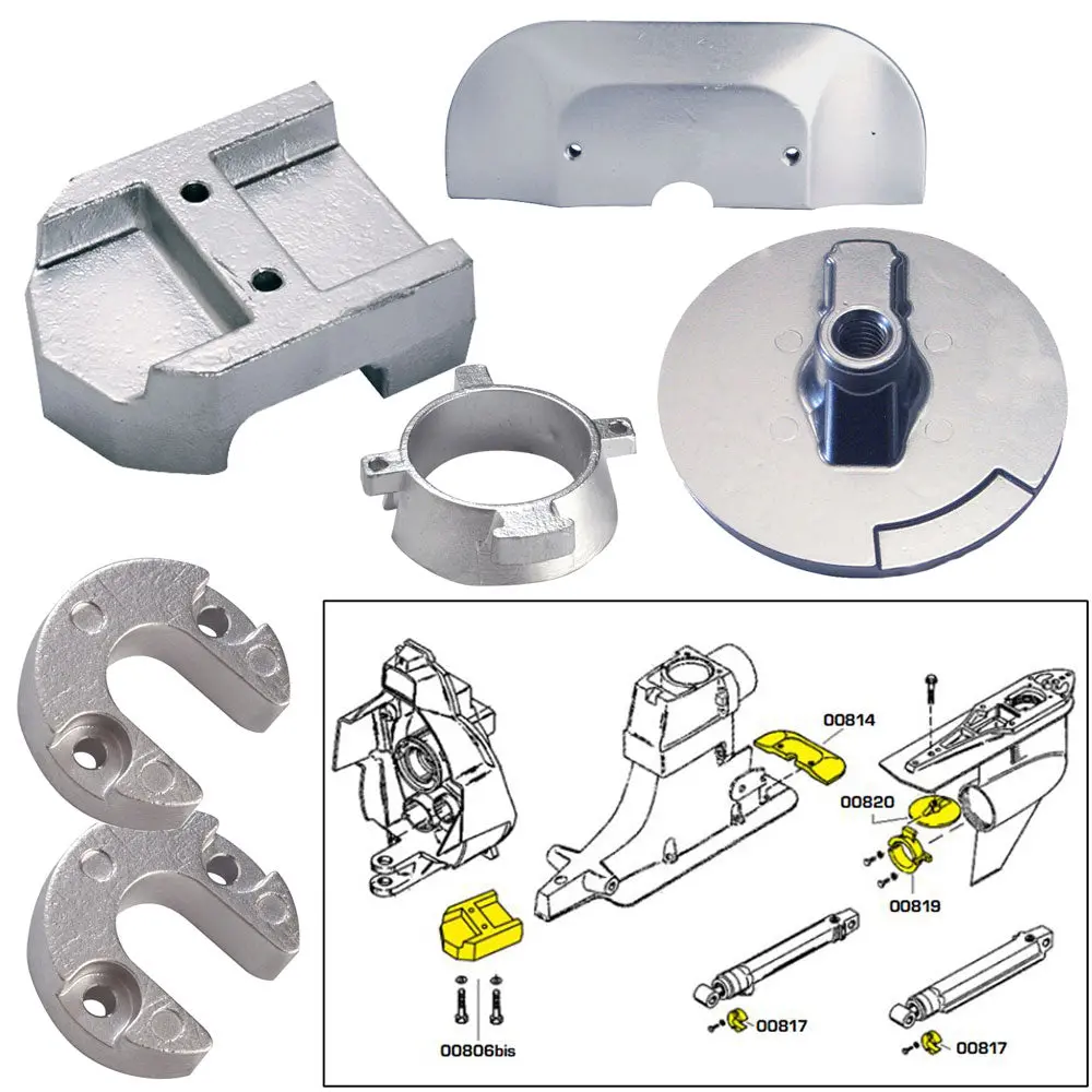 Tecnoseal Anode Kit W/Hardware - Mercury Alpha 1 Gen 2 1