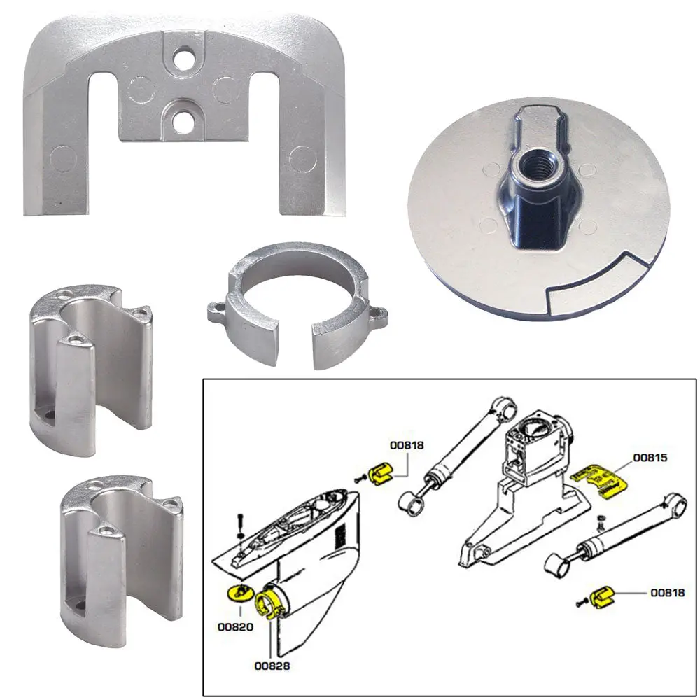 Tecnoseal Anode Kit W/Hardware - Mercury Bravo 1 1