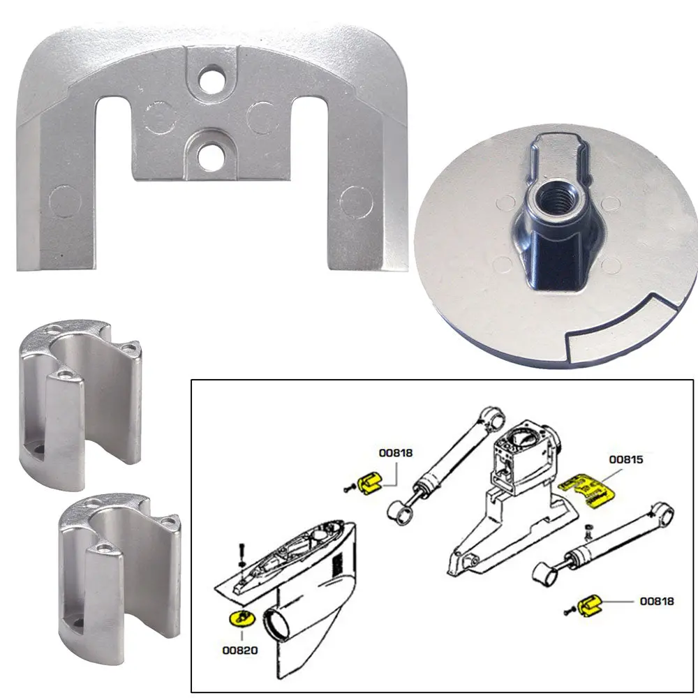 Tecnoseal Anode Kit W/Hardware - Mercury Bravo 2-3 Up To 2003 1