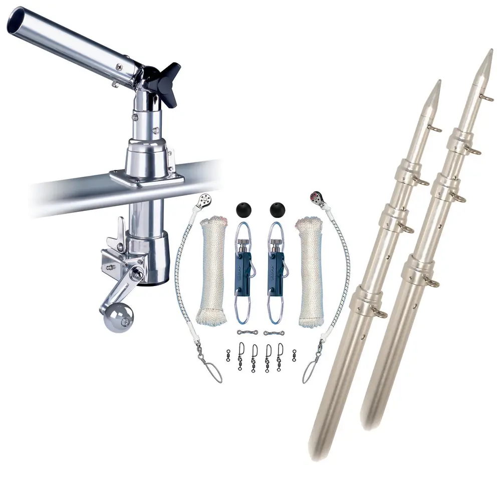 Rupp Marine Z30-Tpgn-18T Rupp Z-30 Top Gun Outrigger Kit, 18' Poles, Rigging Kit, Klickers Release Clips 1