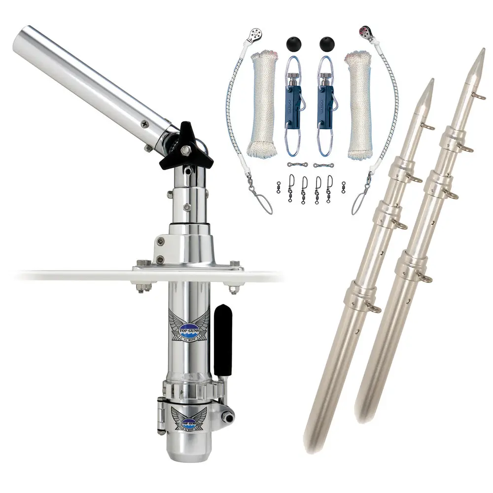 Rupp Marine Rad-Tpgn-18T Classic Top Gun Outrigger Kit, 18' Poles, Rigging Kit, Klickers Release Clips 1