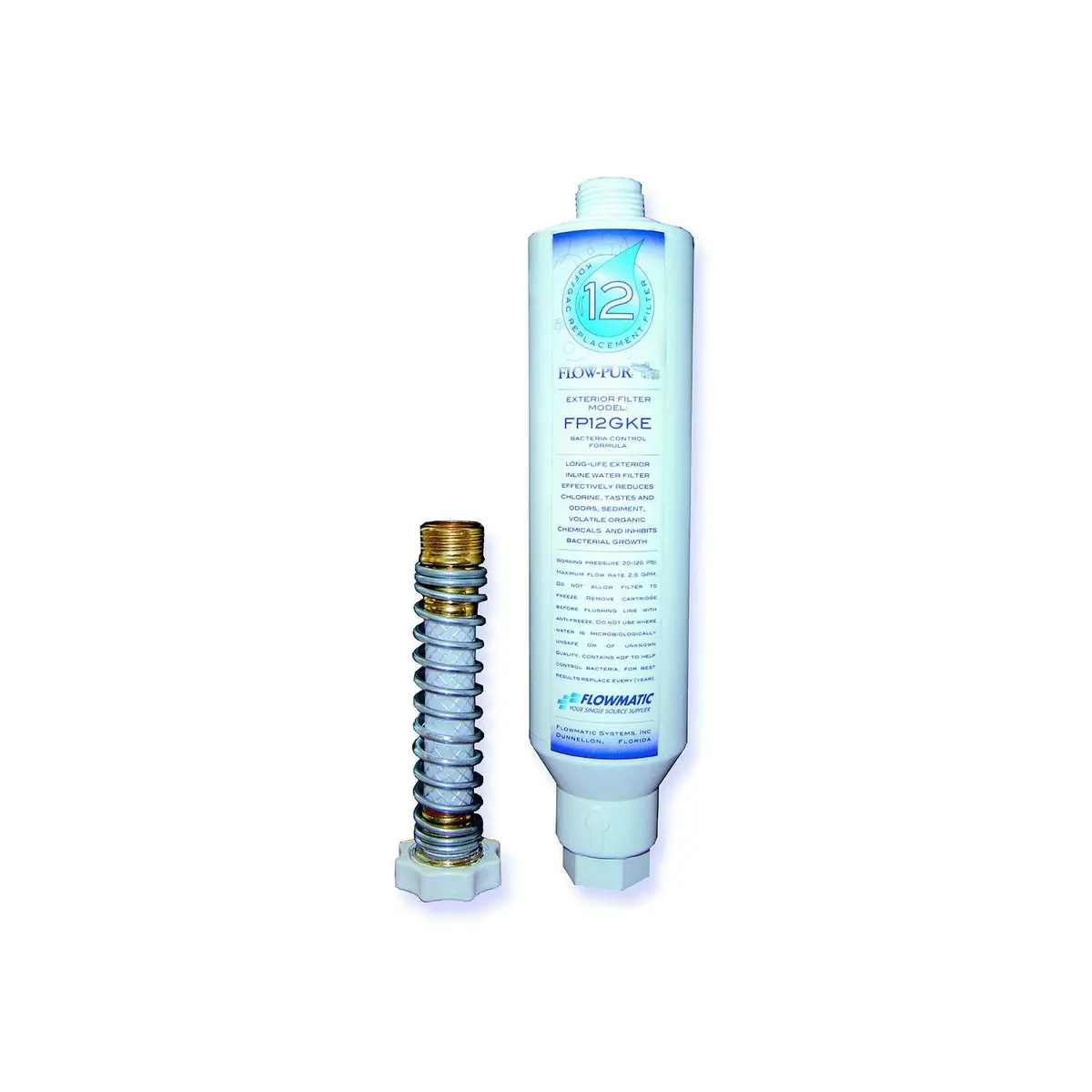 Flow-Pur Fp12gke Rv Inline Exterior Water Filter With Garden Hose Fittings 1