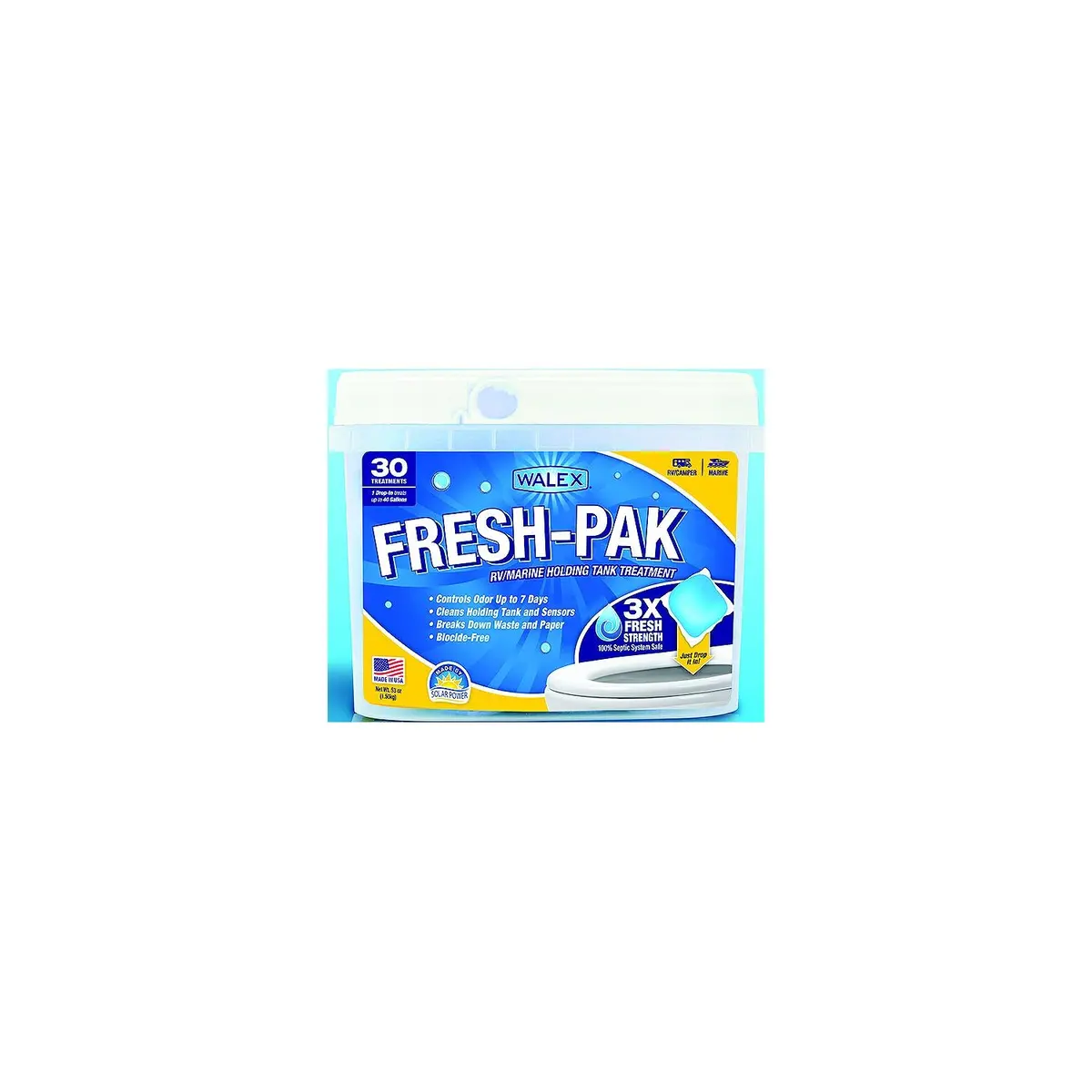 Walex Products Freshpak30 Walex Drop-In Black Tank Treatment 30 Packets Per Tub 1