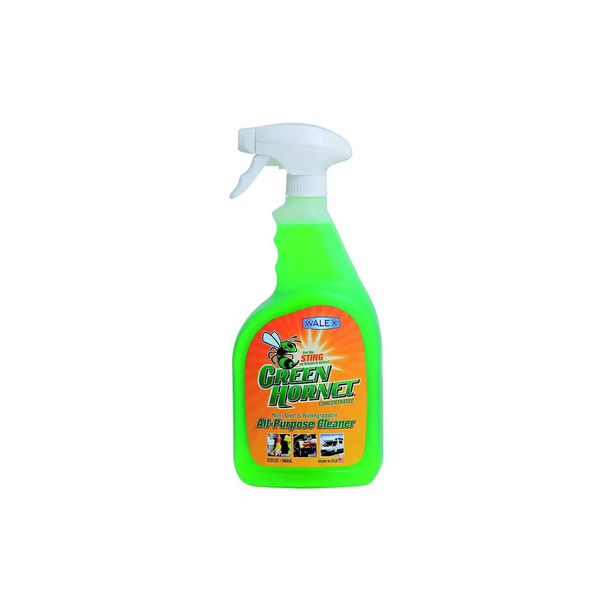 Walex Products Gh32oz Walex Green Hornet Industrial Strength Cleaner/Degreaser, 32 Oz. 1