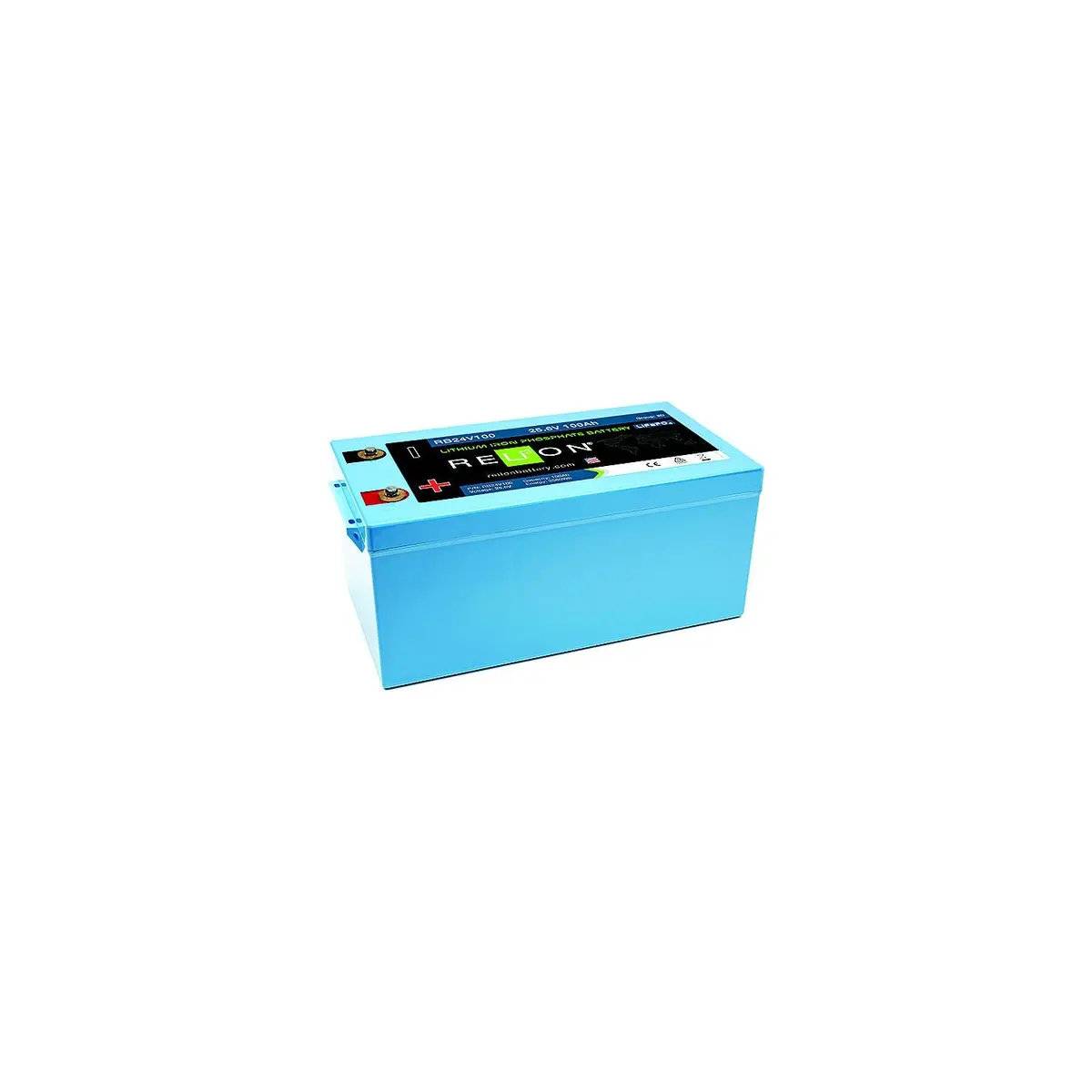 Relion Rb24v100 Lifepo4 Lithium Iron Phosphate 24V Battery, Group 24 1