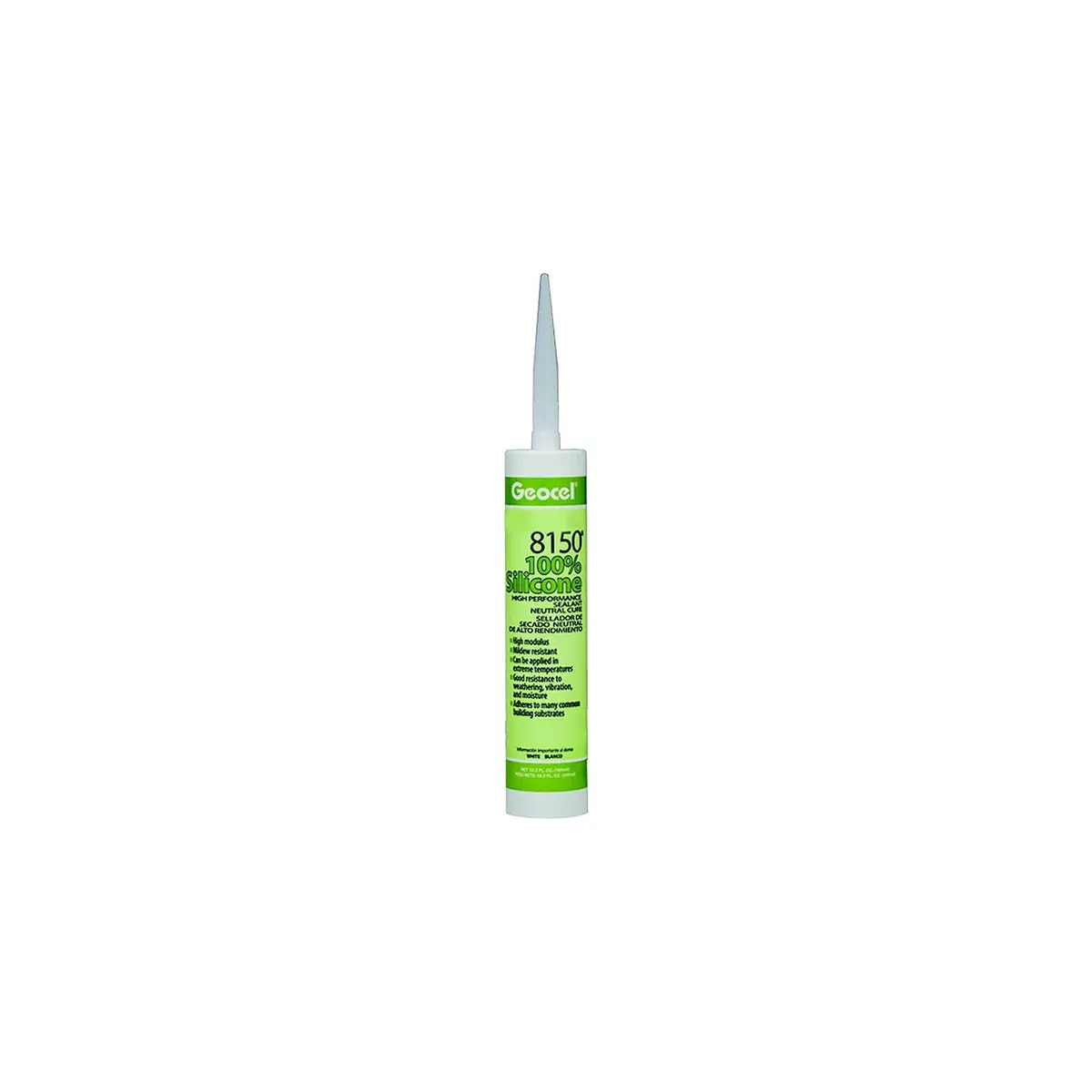 Geocel Gc68125 8150 100% Silicone High Performance Neutral Cure Sealant, 10.3 Oz., Clear 1