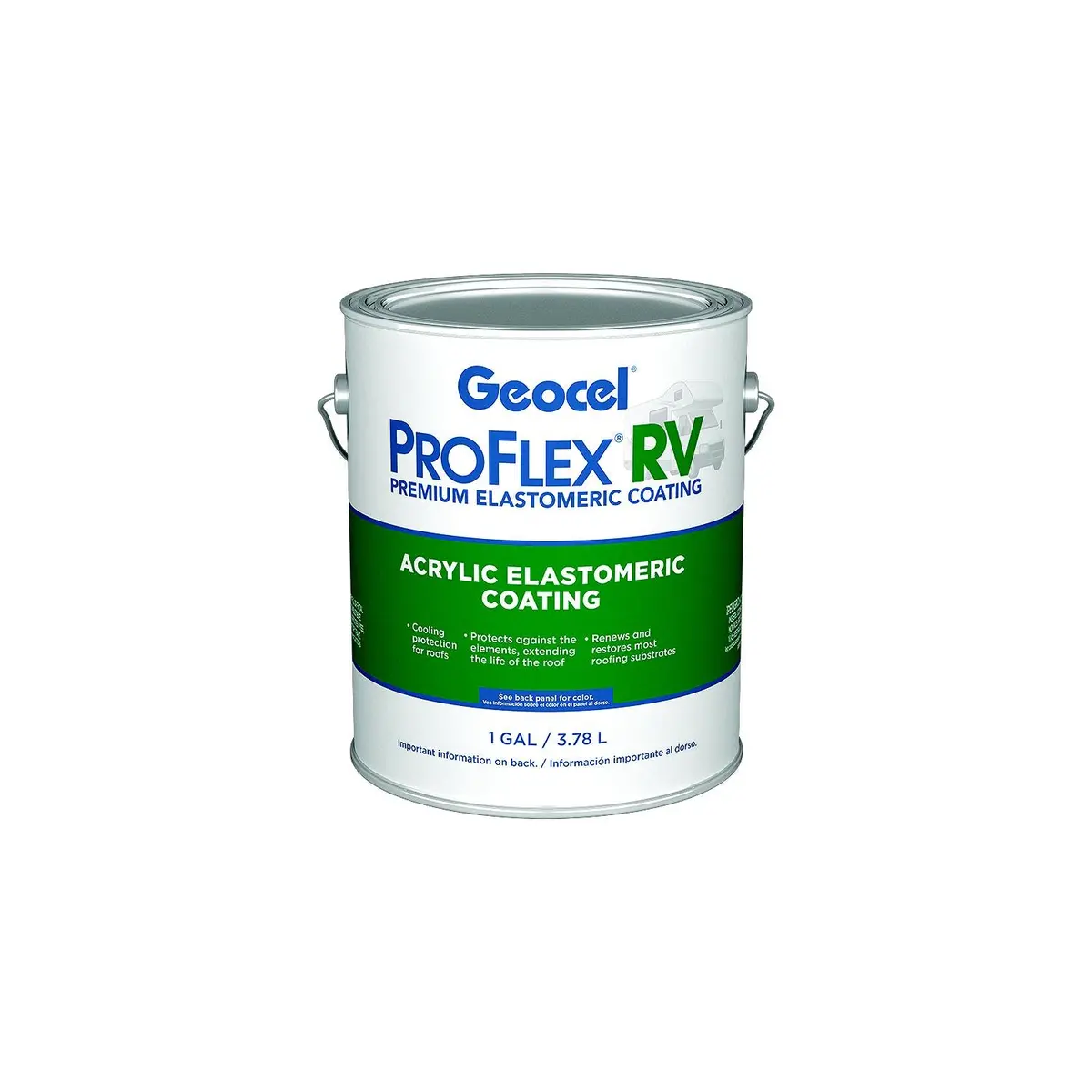 Geocel Ksrv41300-16 Pro Flex Rv Acrylic Elastomeric Coating, 1 Gal 1