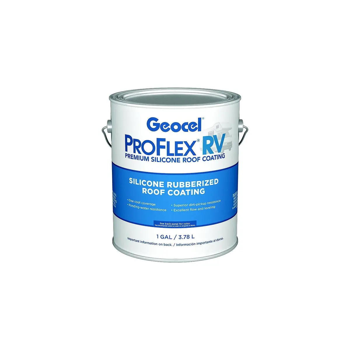 Geocel Ksrv44300-16 Pro Flex Rv Silicone Rubberized Roof Coating, 1 Gal 1