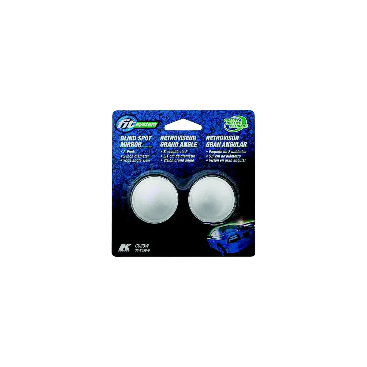 Captain Phab C020w K-Source Stick-On Mirror, 2/Pk 1