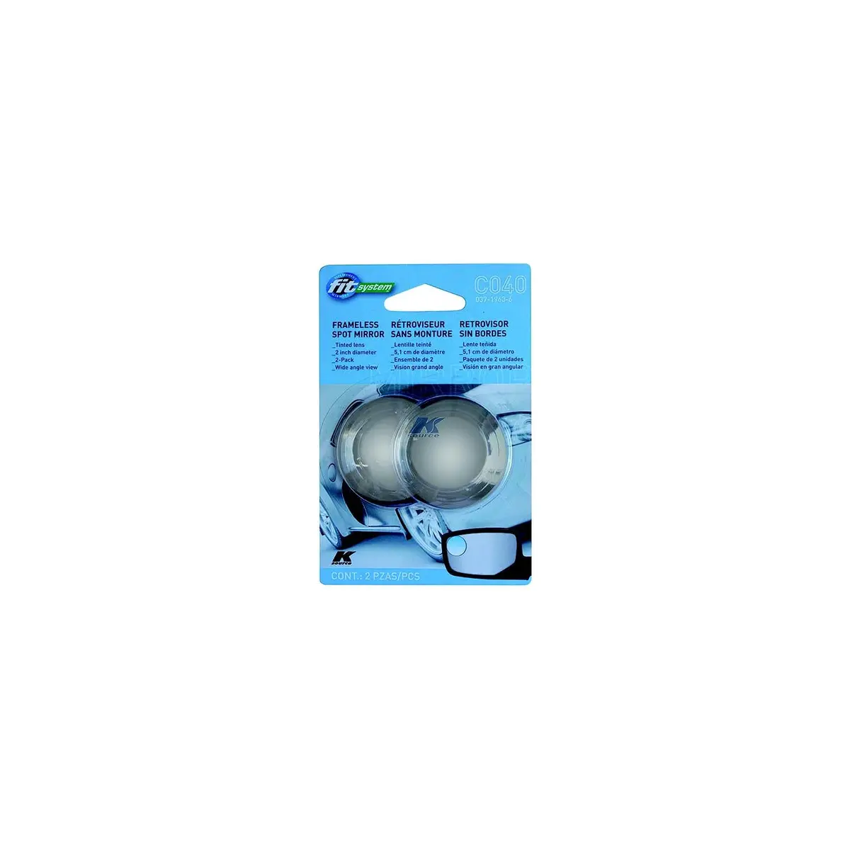 K-Source C040 Captain Phab Stick-On Frameless Mirror, 2/Pk 1