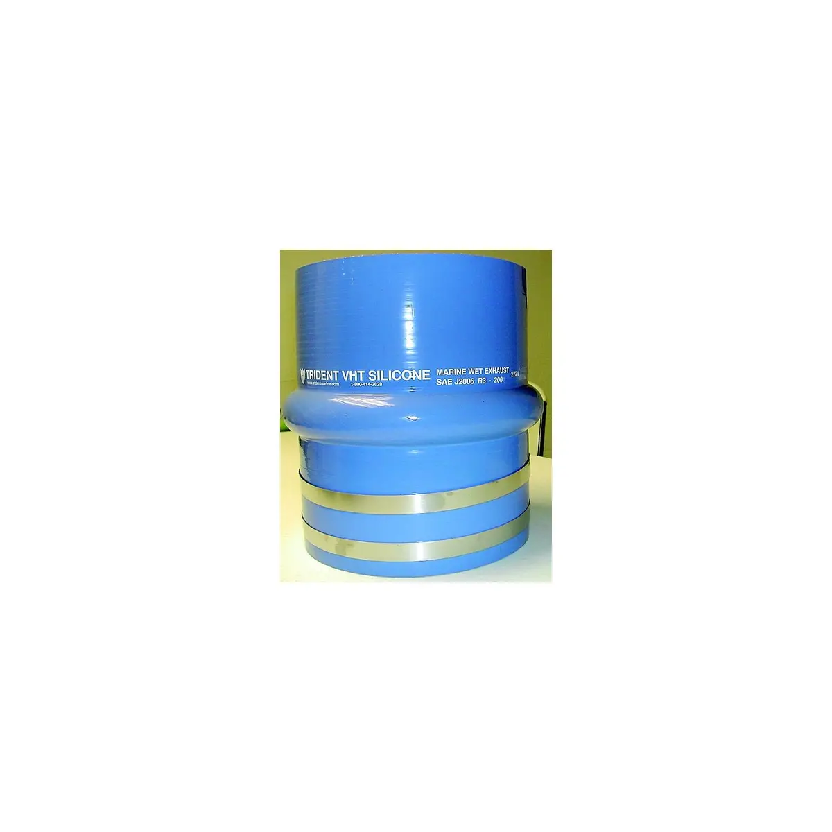 Trident Marine 272V5000-S/S Blue Silicone "Vht" Single Hump Hose W/T-Bolt Clamps, 5" 1