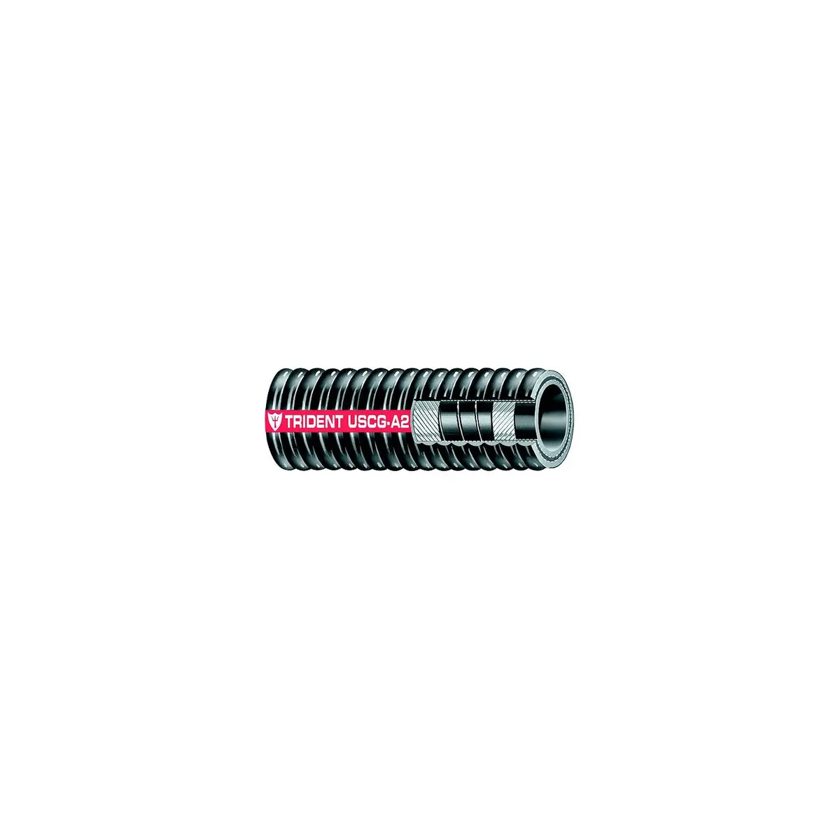 Trident Marine 329-1124-1B Trident Type A2 Corrugated Fuel Fill Hose, 1-1/2" X 12.5' 1