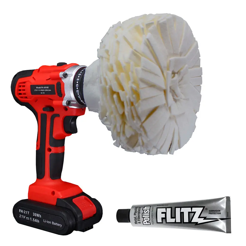 Flitz Pb 101-50 Buff Ball Large 5" White W/1.76Oz Tube Polish 1