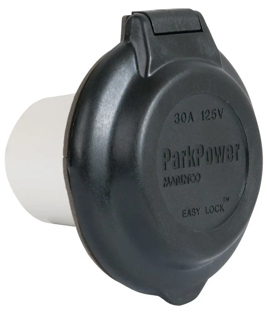 Park Power 304El-Brv.Blk Power Inlet, 30A Black Contoured 2