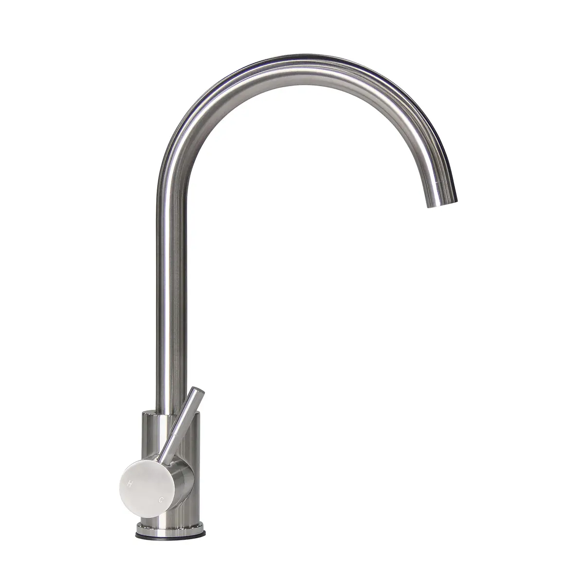 Lippert 719324 Flow-Max Gooseneck Single Hole Faucet, Curved, Stainless Steel 2