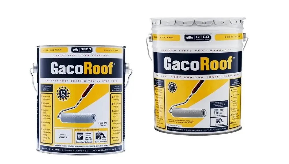 Hengs Hgr1600-5 Gacoroof Silicone Roof Coating, White, 5 Gal 1